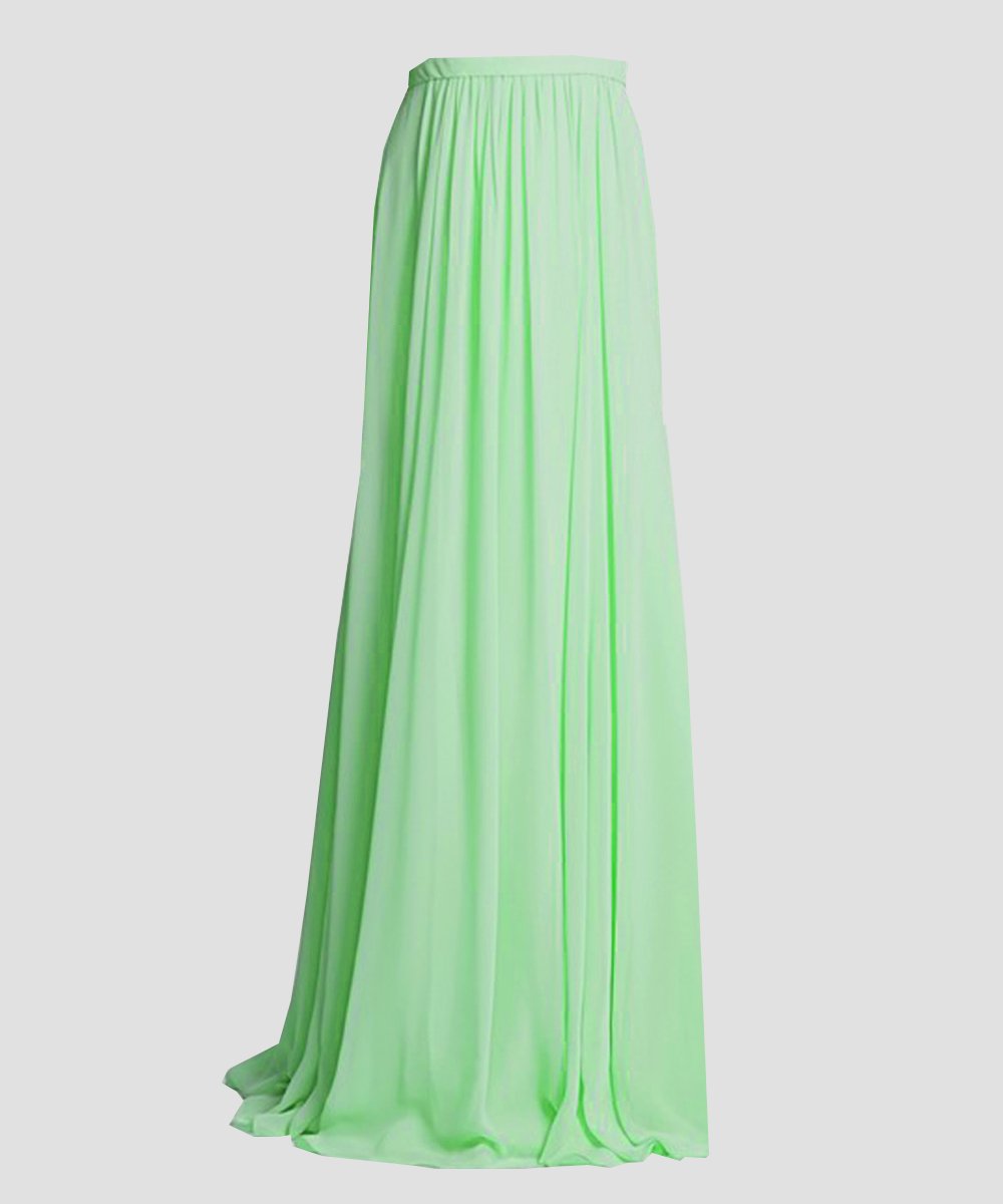 Plus Size Lime Green Flowing Maxi Chiffon Skirt Elizabeth s Custom Skirts