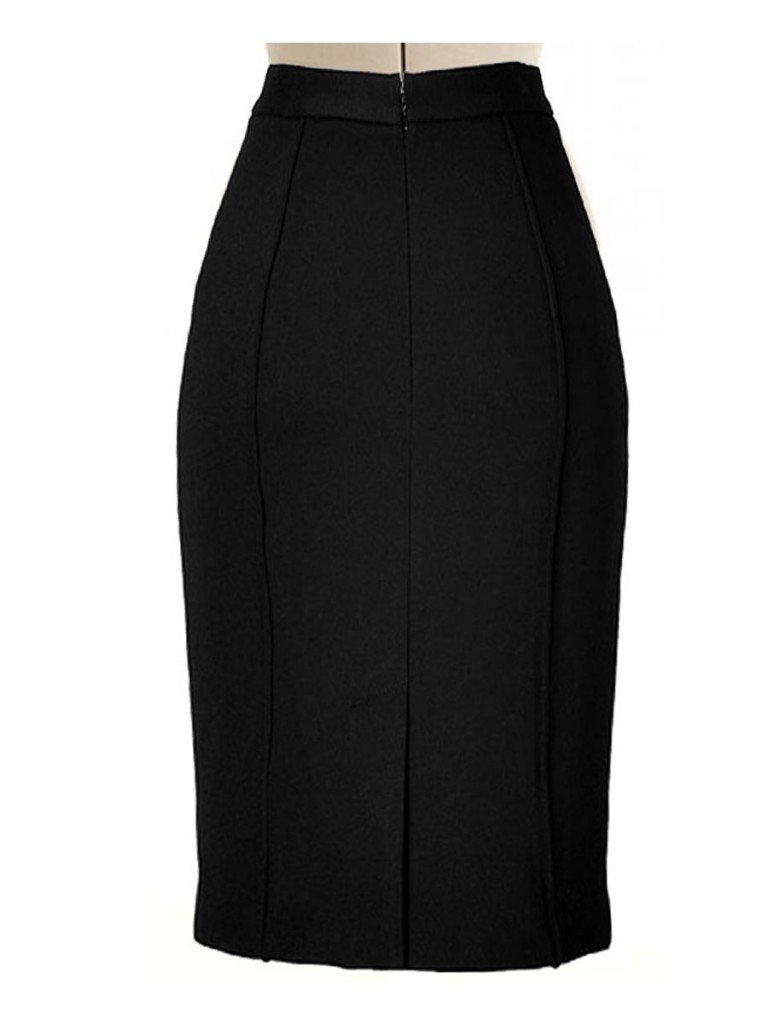 Wool Blend Black Pencil Skirt, Fully Lined, Custom Handmade to fit ...
