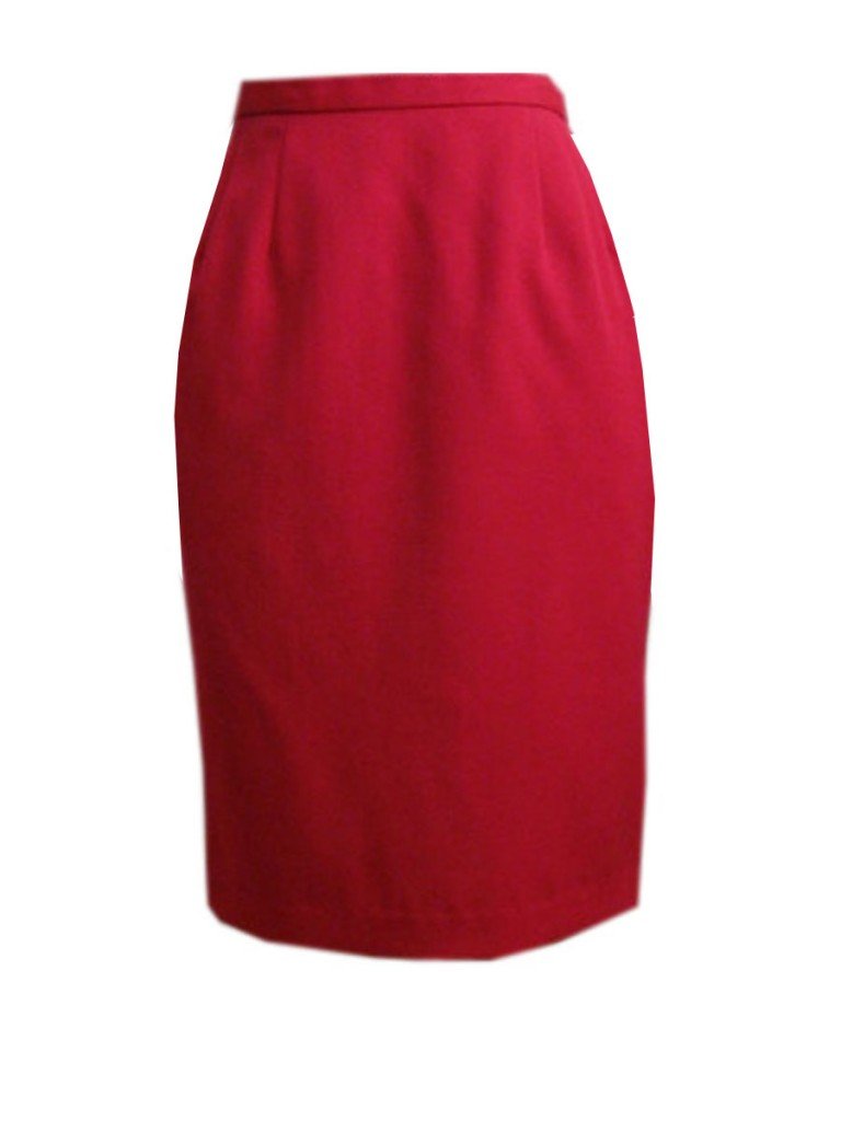 Vintage Style Red Pencil Skirt, Fully Lined, Custom Handmade ...