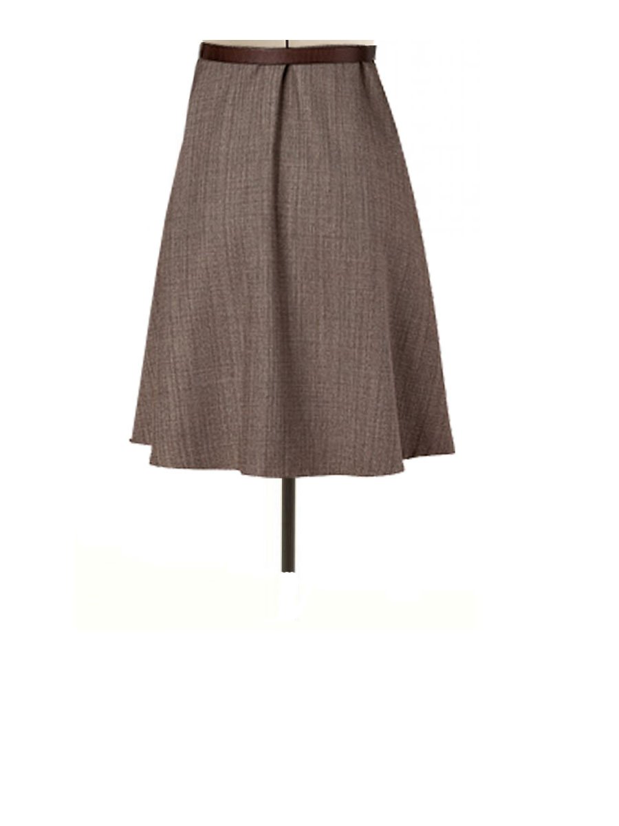 Brown Flared Skirt, Custom Handmade, Fully Lined
