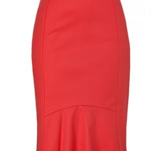 Lipstick Red Cotton-Stretch Mini-Skirt, Custom Handmade, Fully Lined ...