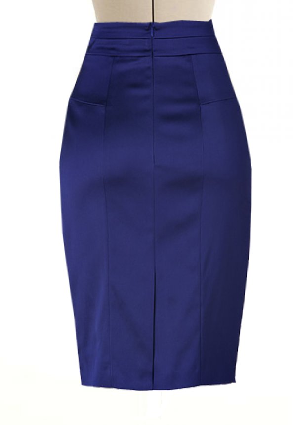 royal blue high waisted pencil skirt