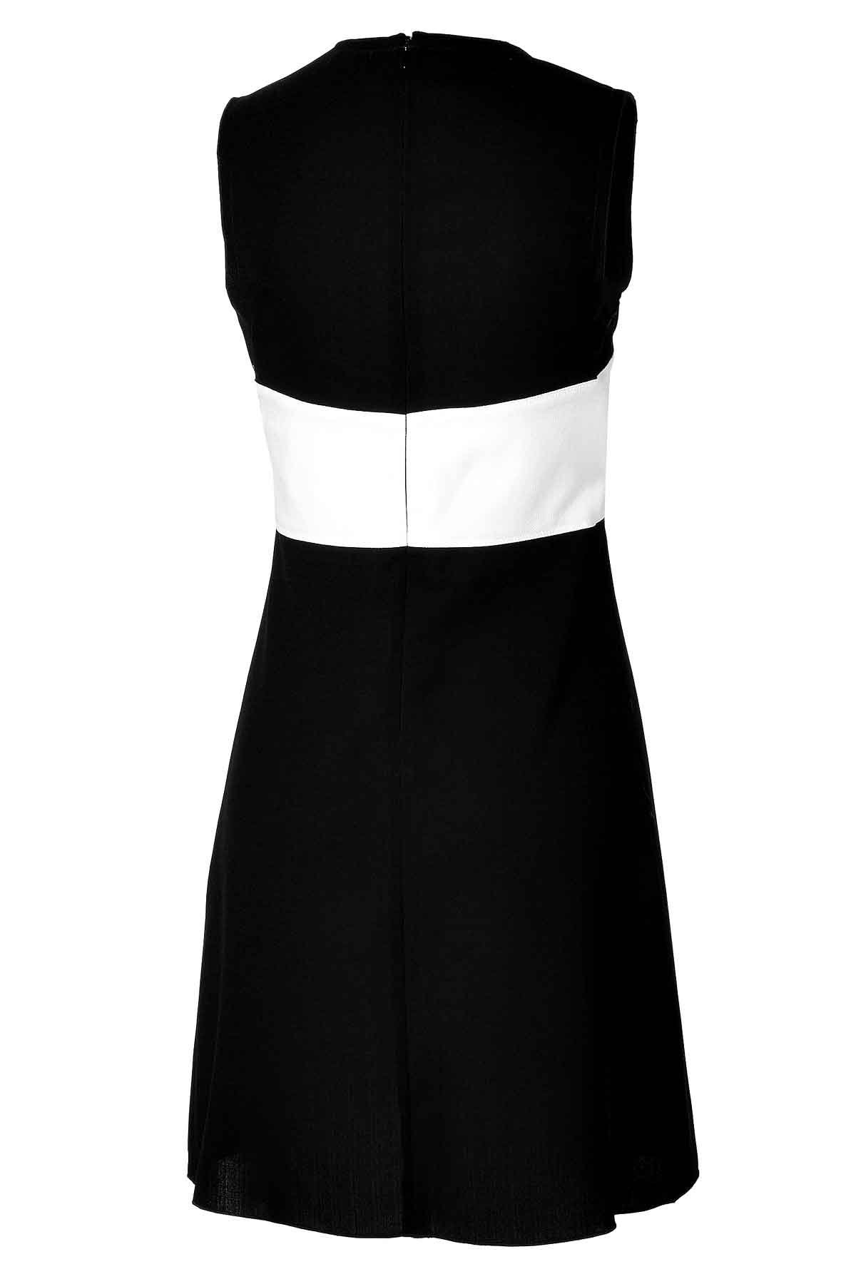 black and white linen dress