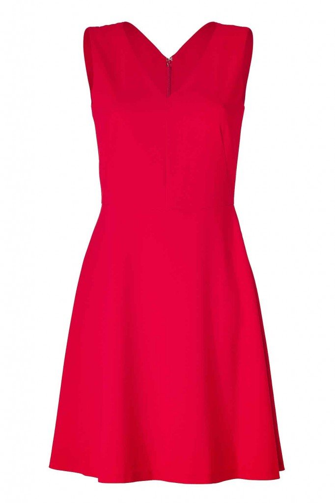 Bright Red V-Neck Linen Dress, Custom Fit, Handmade, Fully Lined, Linen ...