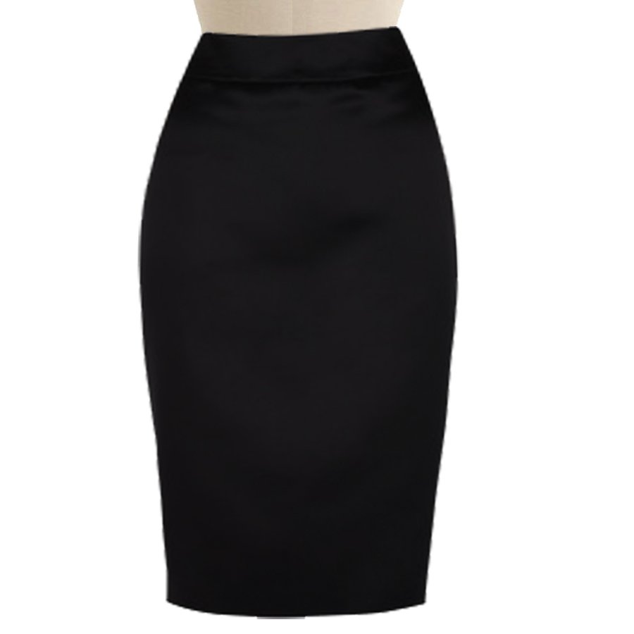 Black Satin High Waisted Pencil Skirt, Custom Fit, Handmade, Fully Lined,  Satin Fabric – Elizabeth's Custom Skirts