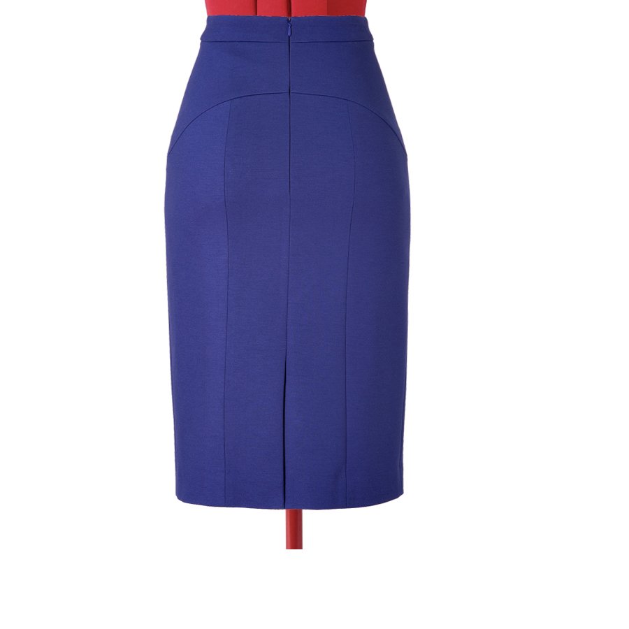 Dark Purple Pencil Skirt Custom Fit Handmade Fully Lined Linen Fabric Elizabeths Custom