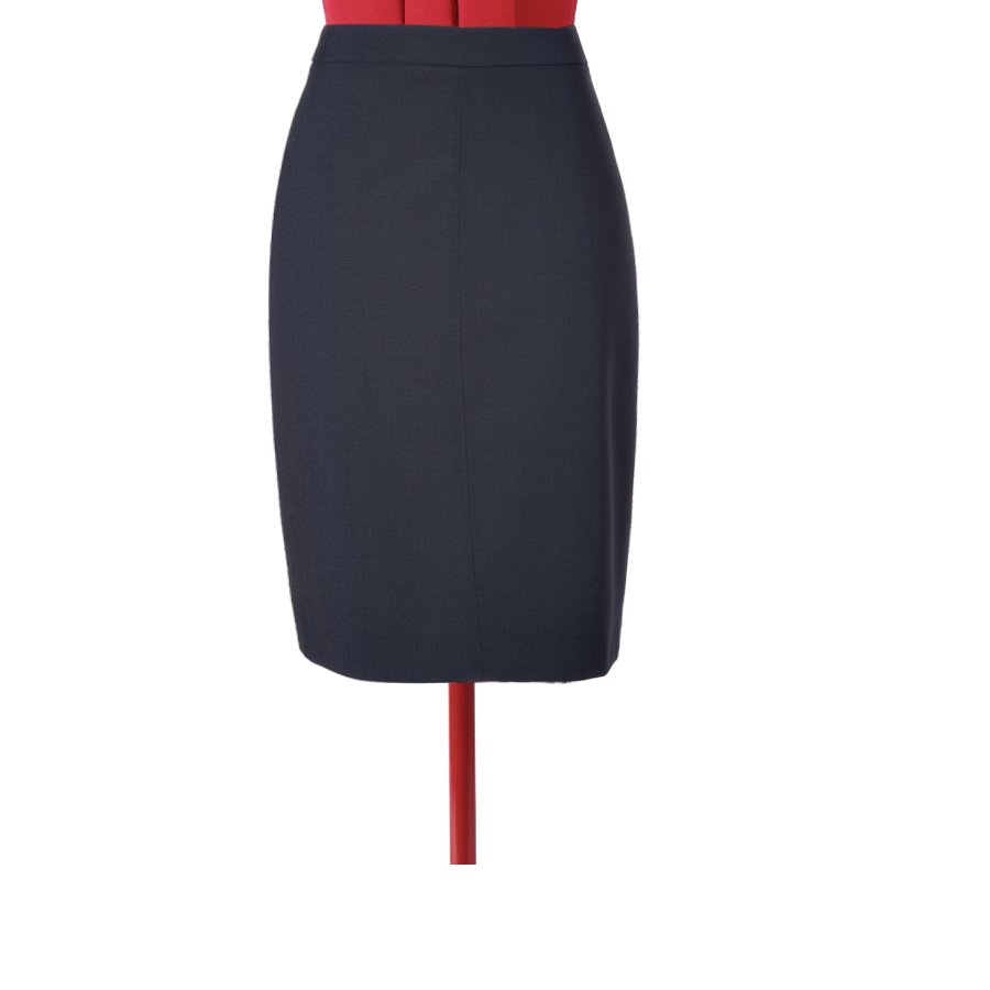 Dark Blue Pencil Skirt, Custom Fit, Handmade, Fully Lined, Wool Blend ...