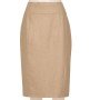 Tailored Linen Blend oatmeal Pencil Skirt, Custom Fit, Handmade, Fully ...