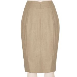 Tailored Linen Blend oatmeal Pencil Skirt, Custom Fit, Handmade, Fully ...
