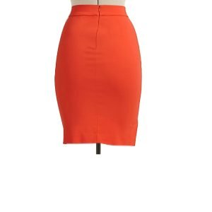 Burnt Orange Pencil Skirt With Side Split, Custom Fit, Handmade, Fully ...