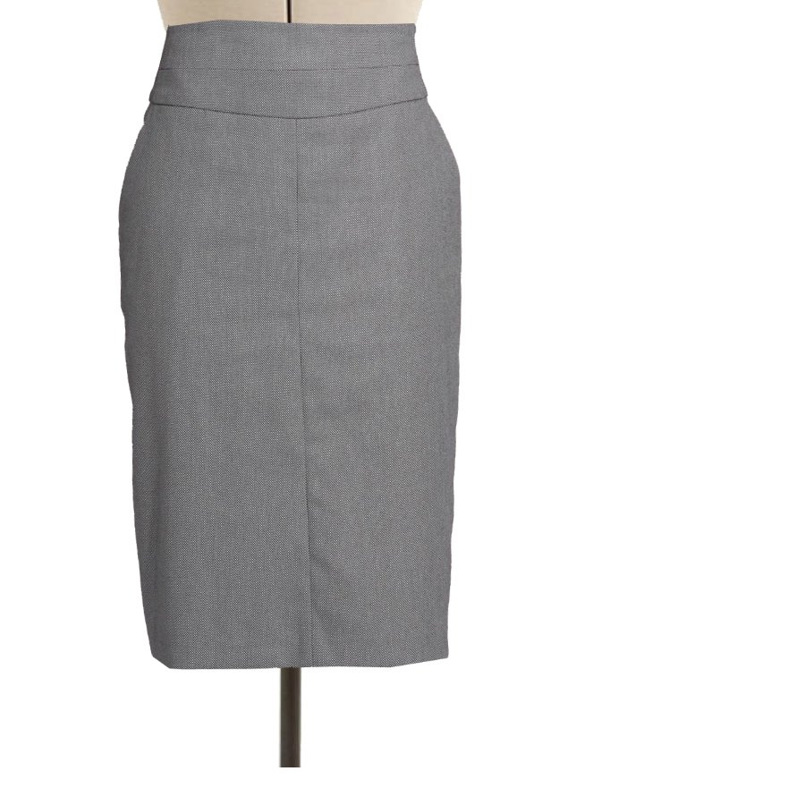 Grey High Waisted Wool Blend Pencil Skirt, Custom Fit, Handmade, Fully ...