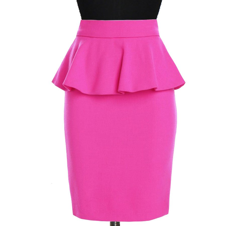 Size Pink Peplum Pencil Skirt – Elizabeth's Custom Skirts