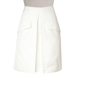 White custom made Cotton-Blend Flared A-Line Skirt – Elizabeth's Custom ...