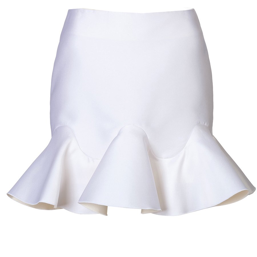 Satin Ruffle Trim Skirt – Elizabeth's Custom Skirts