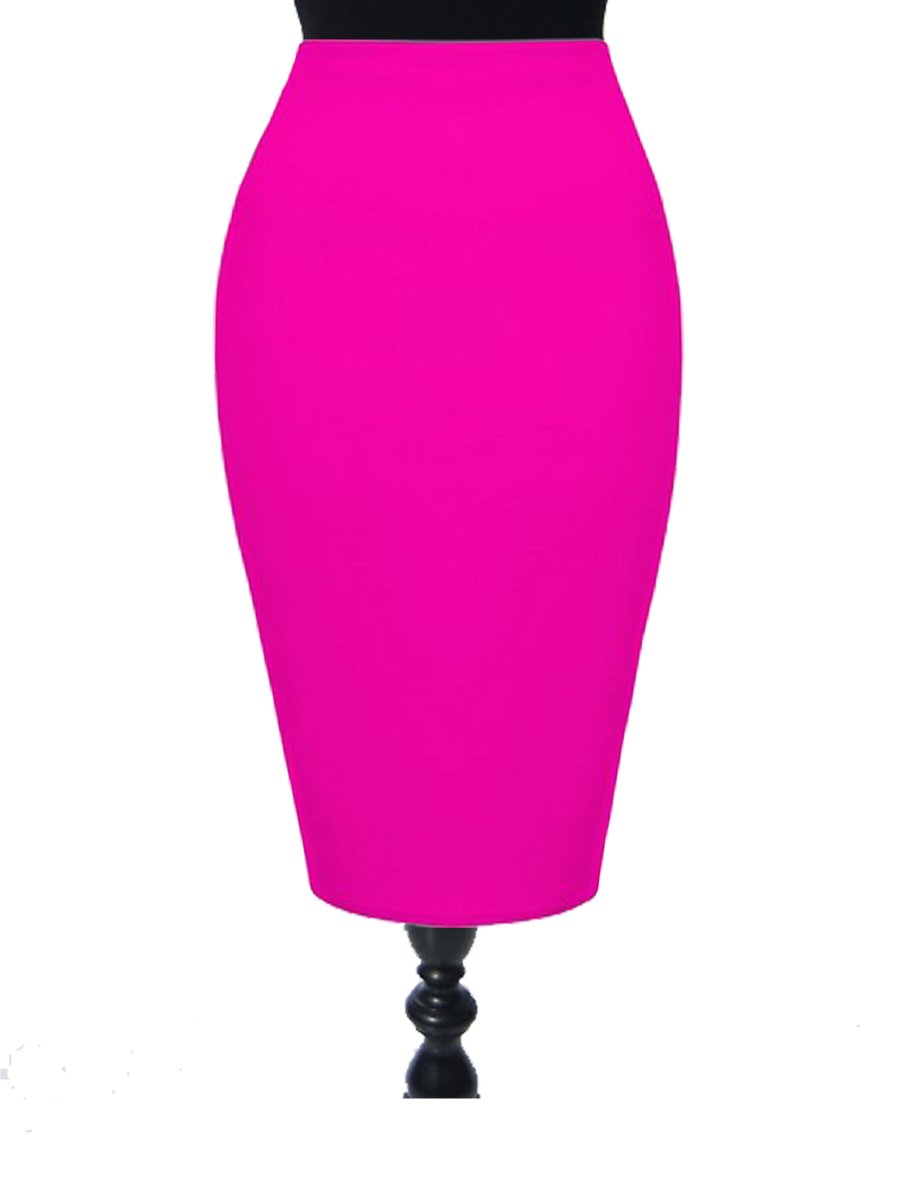 Hot Pink Spandex Pencil Skirt Elizabeths Custom Skirts