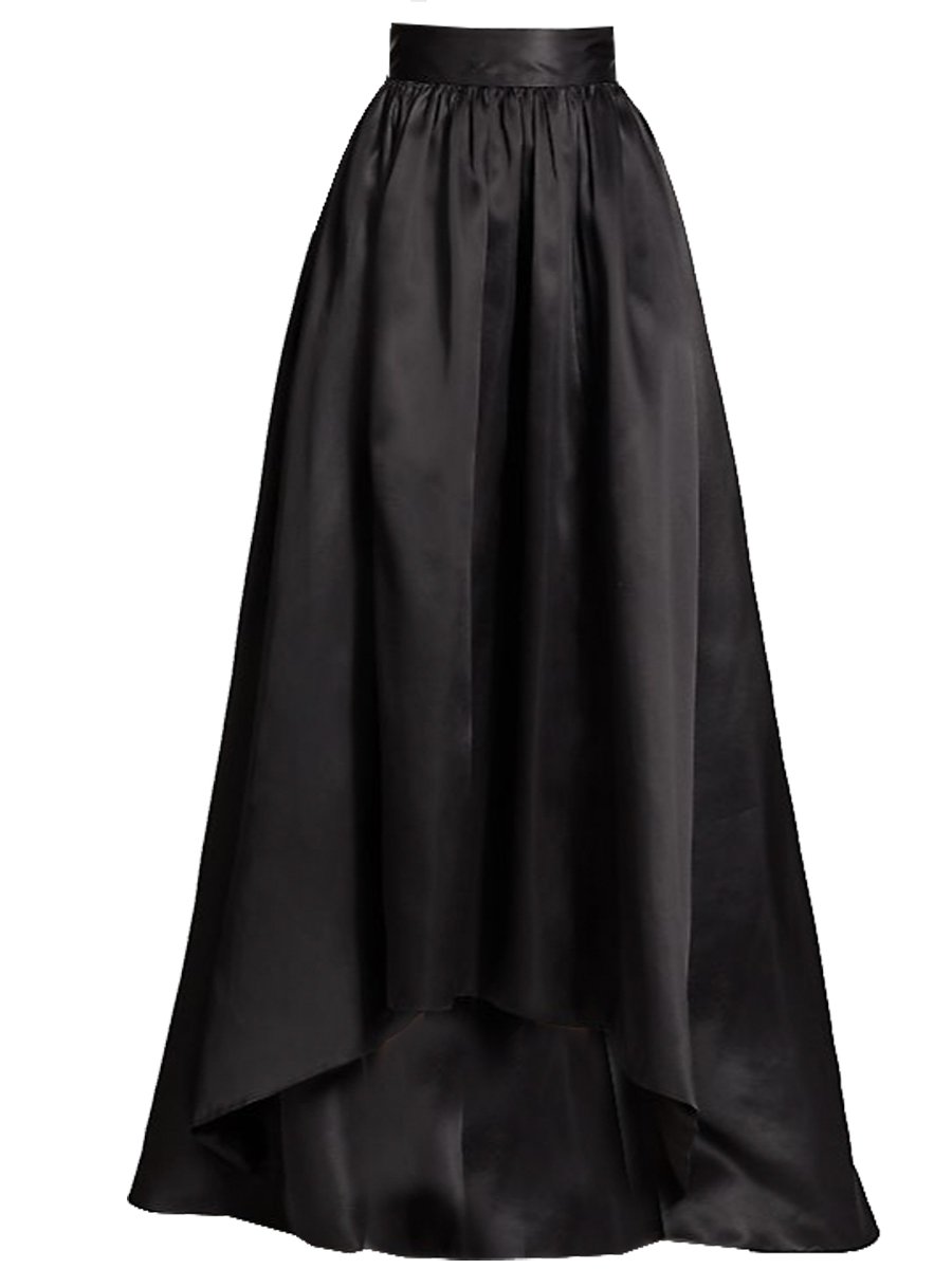 Черная атласная юбка