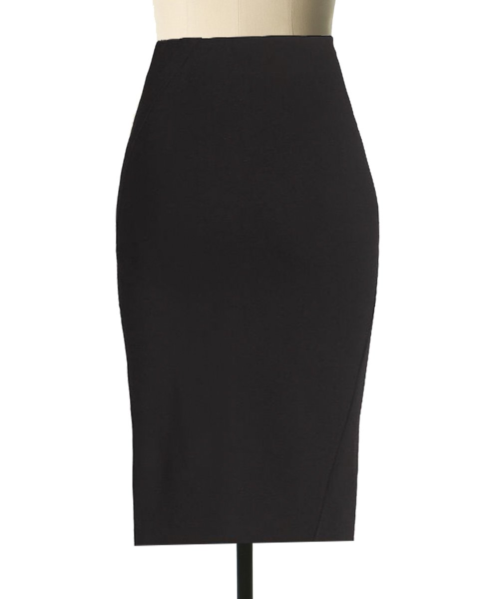 Plus Size Black Pencil Skirt with Side Flared, Custom Fit, Handmade Fully  Lined