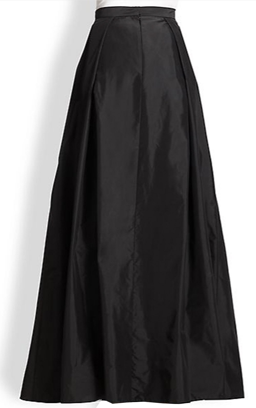 Plus Size Black Taffeta Maxi Skirt with Inverted pleats – Elizabeth's ...