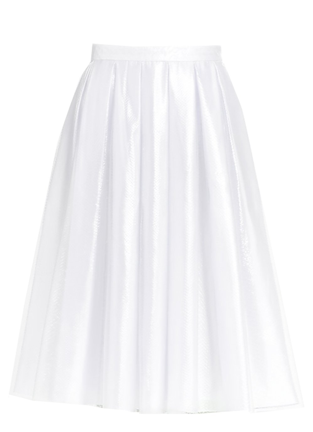 Pleated White Satin Skirt with sheer 