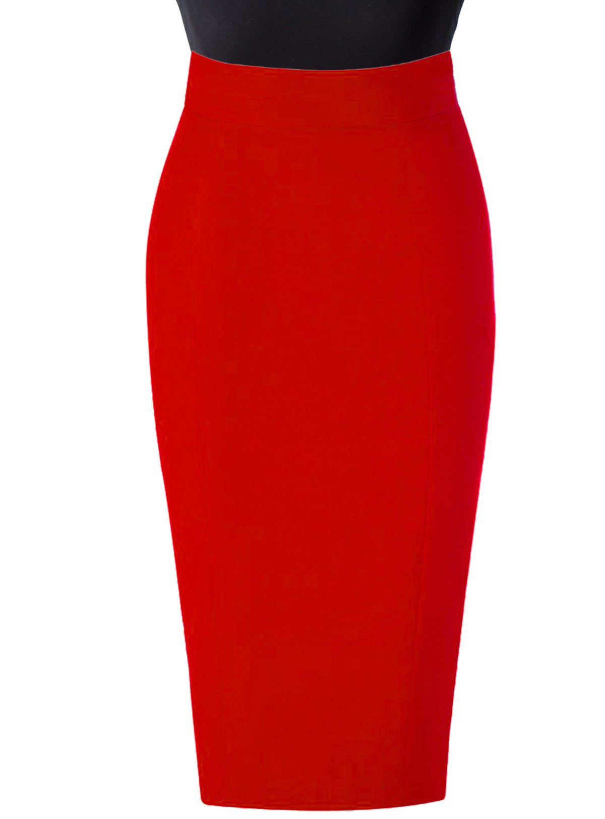 High Waist Bright Tangerine Pencil Skirt, Custom Handmade, Fully Lined,  Linen / polyester Fabric
